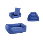 Лежак прямоугольный с подушкой №0, 45x33x15 тёмно-синий